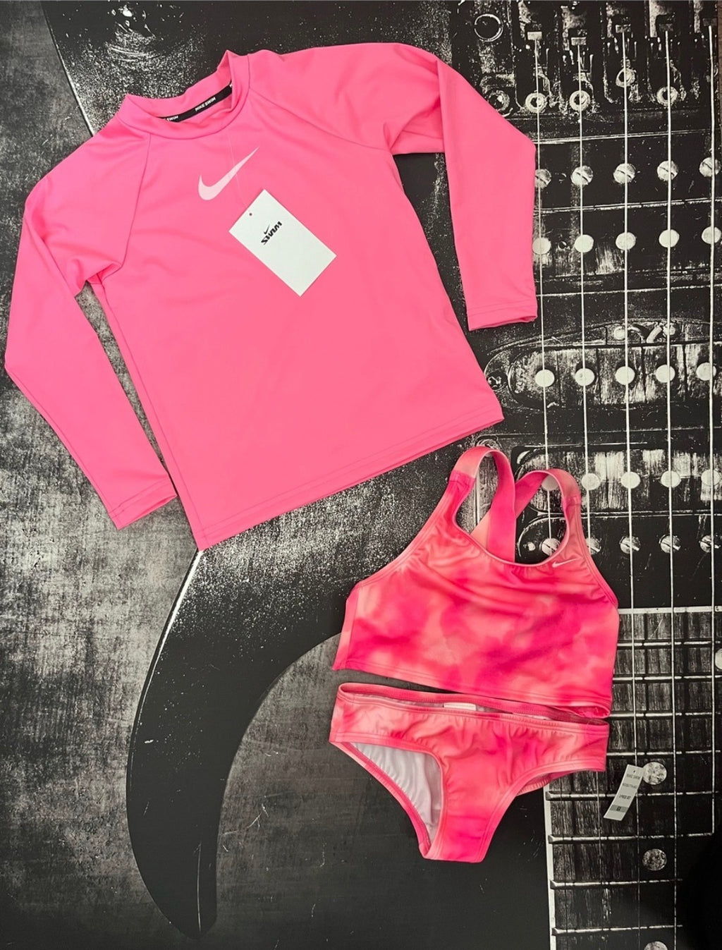 NWT Nike Girls Pink 3-Piece Swim Set Size 6X