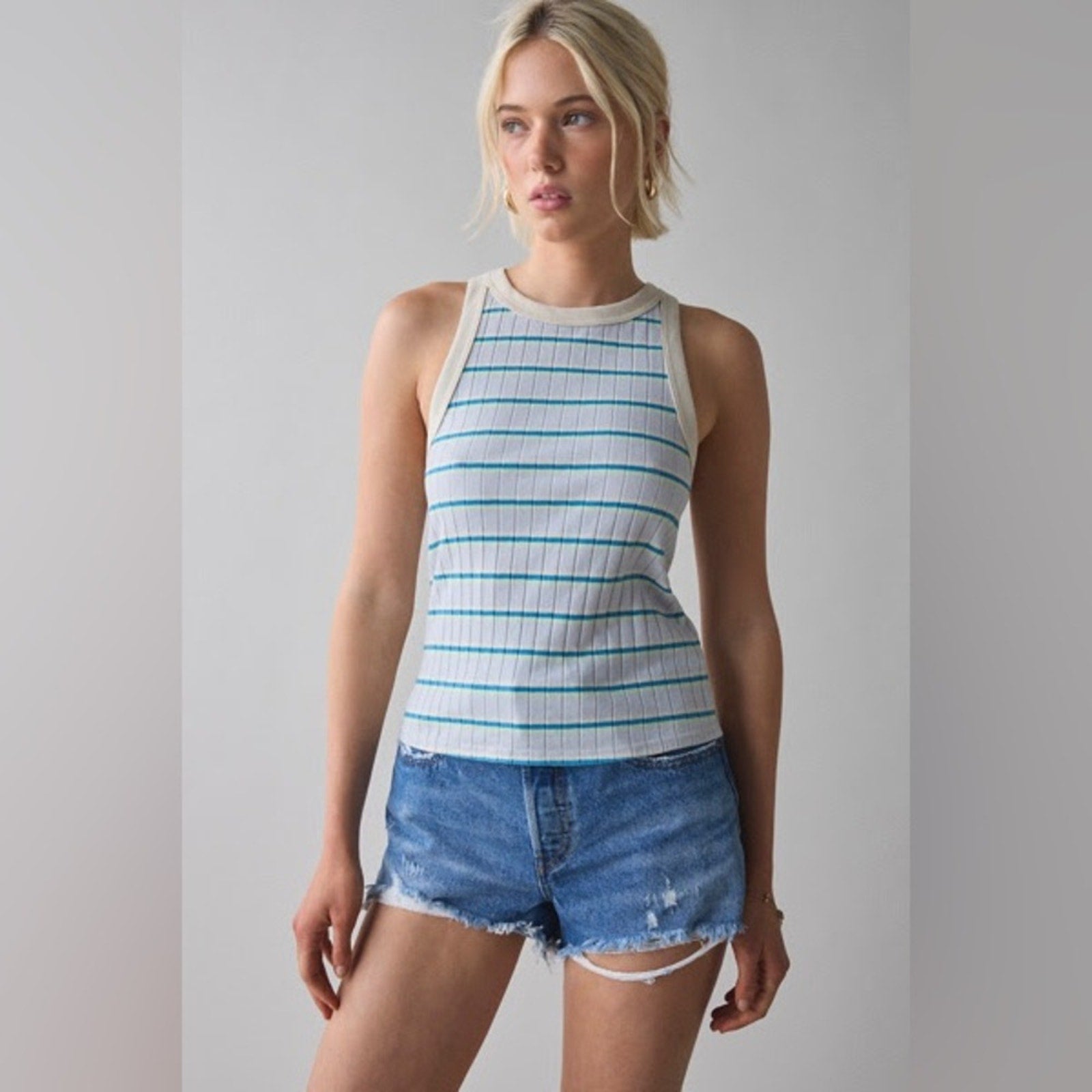 NWT BDG Charli Striped Ribbed Knit Cropped Tank • Size Medium
