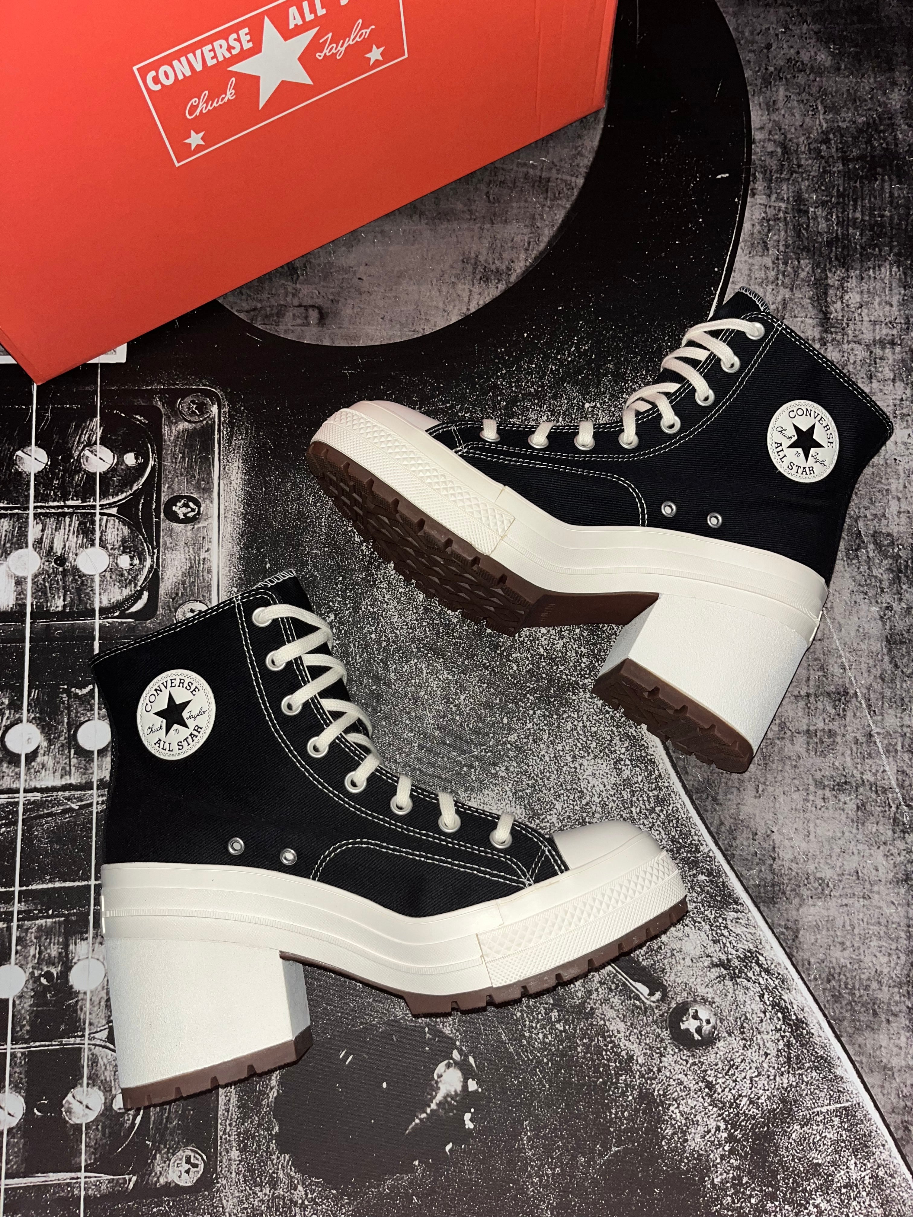 Converse Chuck 70 De Luxe Heel High — Black Egret | Size 12 (fits Men's 10)