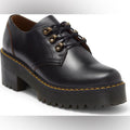 Dr. Martens Leona Lug Sole Platform Derby • Black Vintage Smooth • Size 8 • NIB