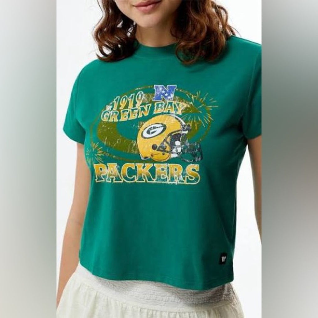 Wild Collective x PacSun Green Bay Packers Mini Tee • Green/Yellow • Size XS • NWT