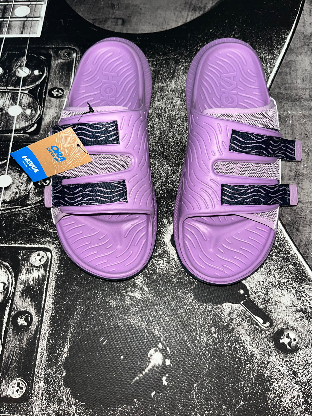 NWT HOKA Ora Luxe Recovery Slide Sandals • Violet Bloom / Outerspace Purple Navy • Size: Men's 11 / Women's 13