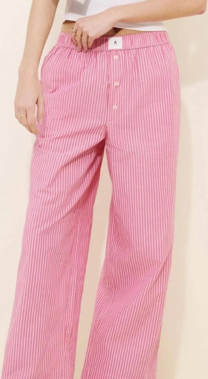 NWT LyreBird Wren Boxer Pants • Pink / Rose Stripe • Size XL