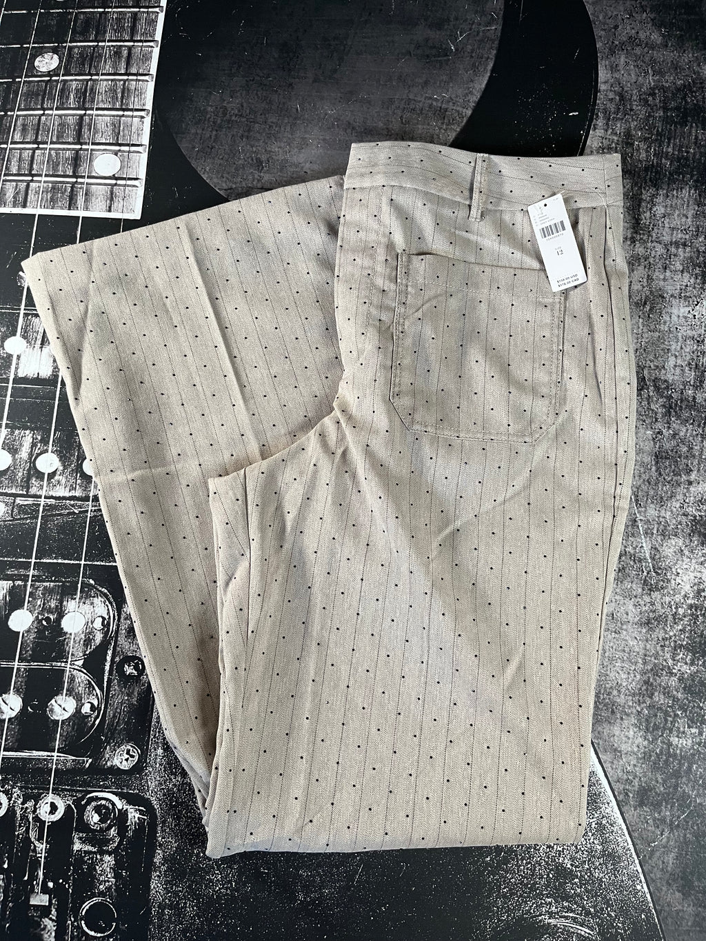 NWT Maeve Jude Sparkle Pinstripe Trousers • Grey Stripe • Size: US 12 / UK 16