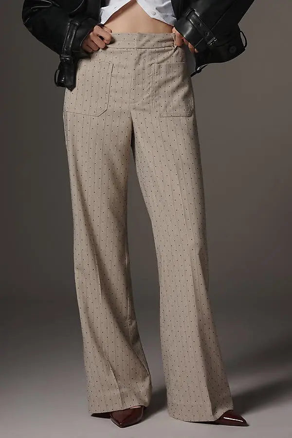 NWT Maeve Jude Sparkle Pinstripe Trousers • Grey Stripe • Size: US 12 / UK 16