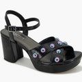 Kenneth Cole Reeva Studded Black Patent Platform Sandal, Women's US 8.5