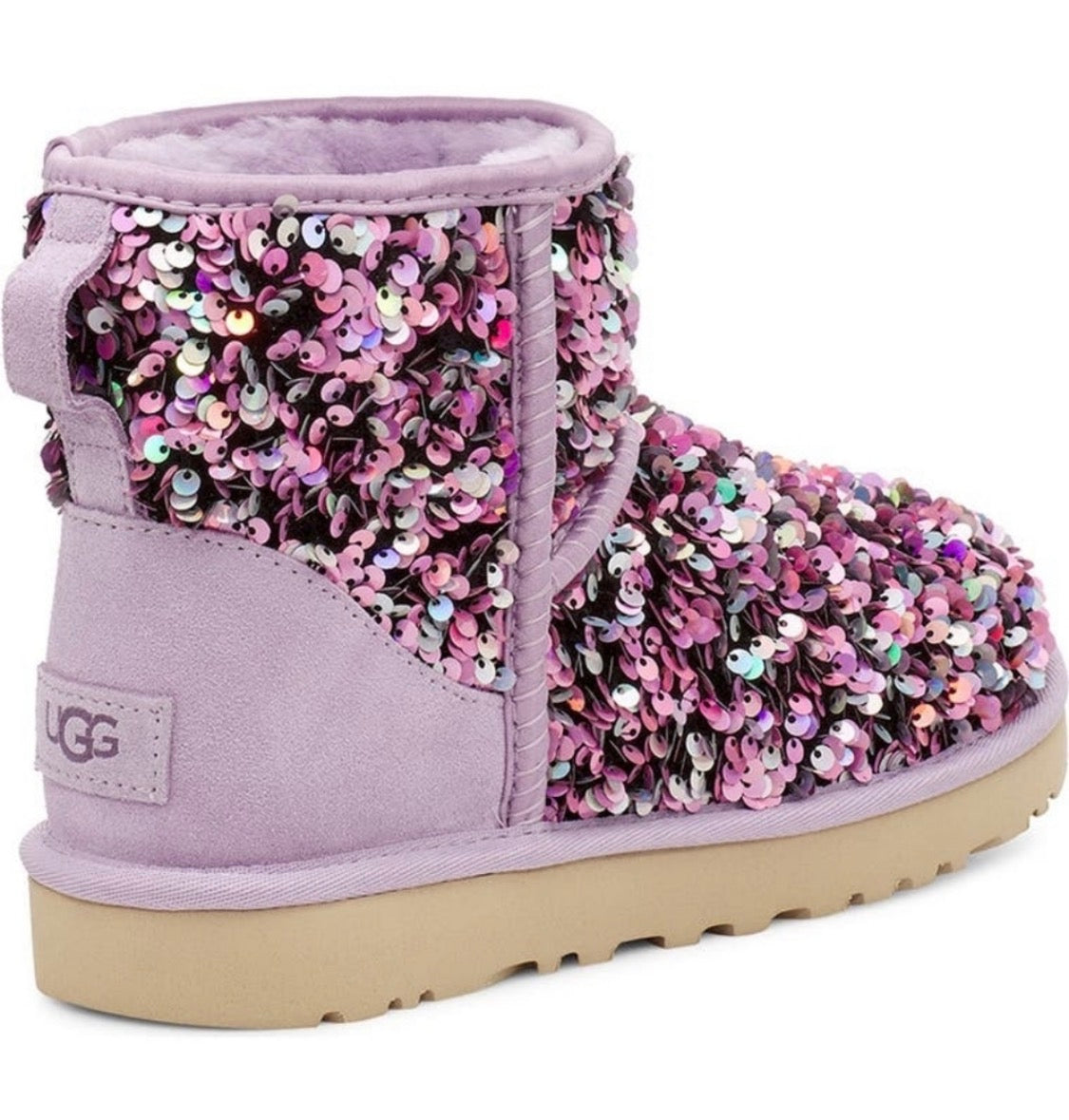 UGG Mini Classic Stellar Sequin Boot — Lilac Frost | Women's Size 5