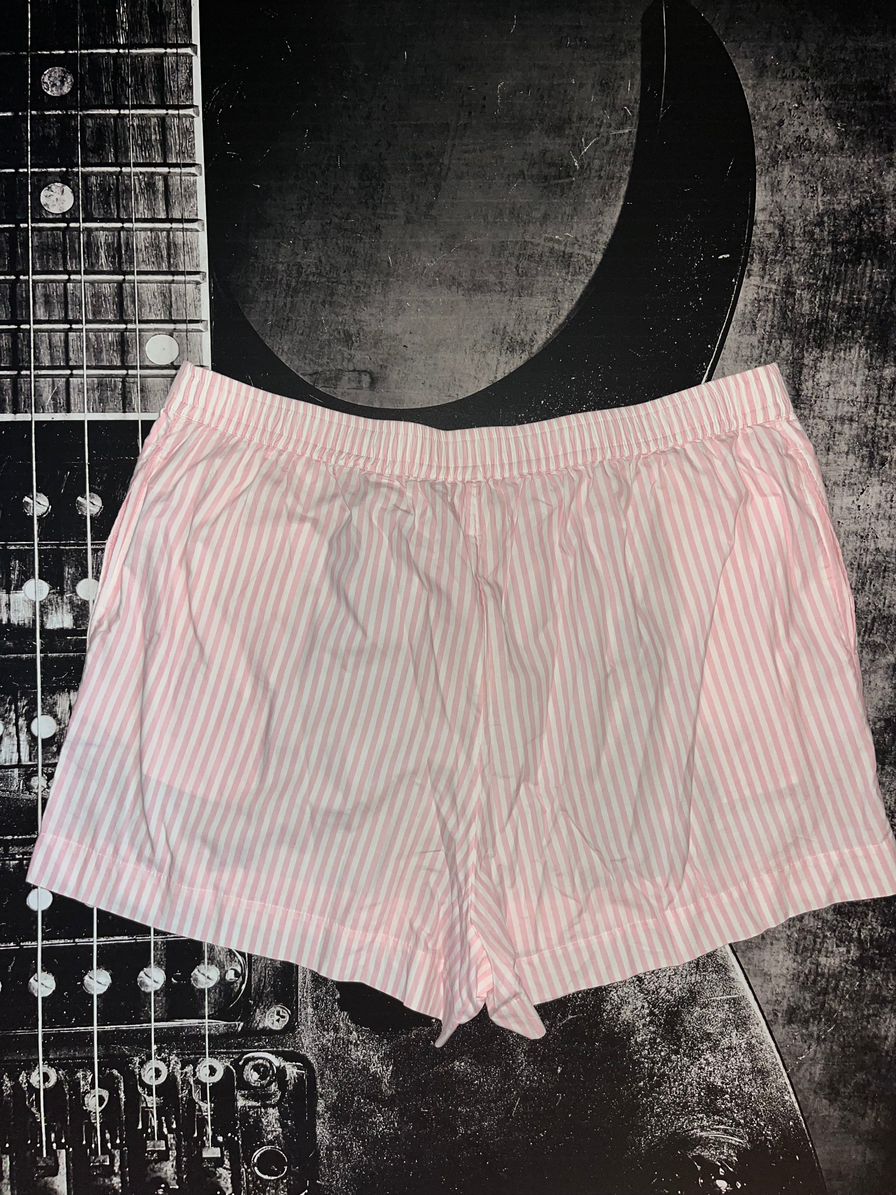 LyreBird Wren Boxer Shorts • Pink Stripes • Size XL • NWT