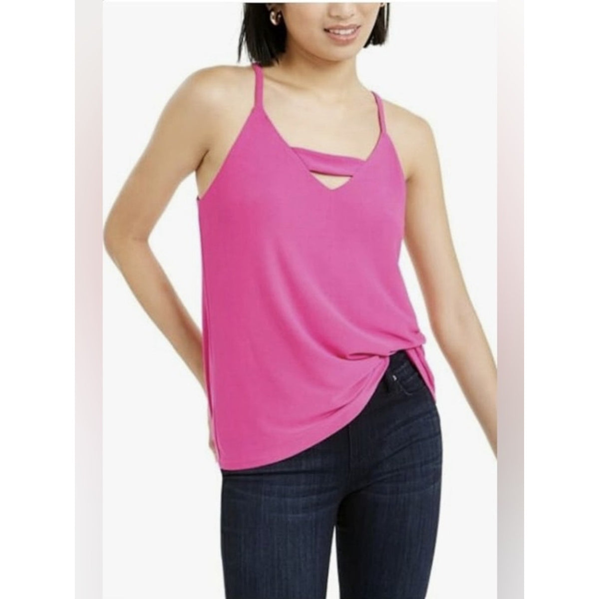NWT Bar III Galaxy Chic Spaghetti Strap Camisole Top • Bold Pink • Size Small