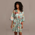 Satin Floral Robe | Sage Green | NWT