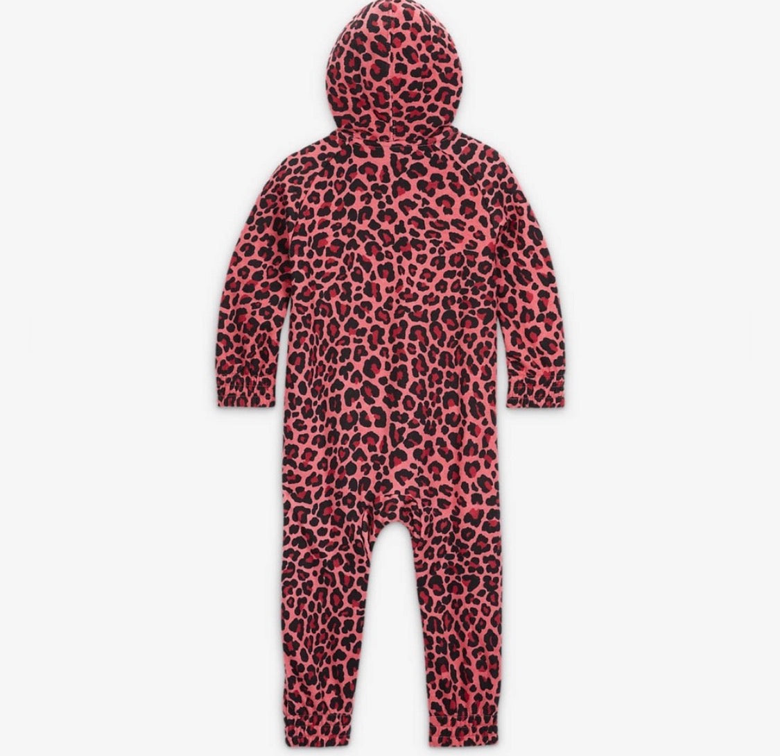 NWT Nike Baby Full-Zip Coverall Size 18M Pink Leopard
