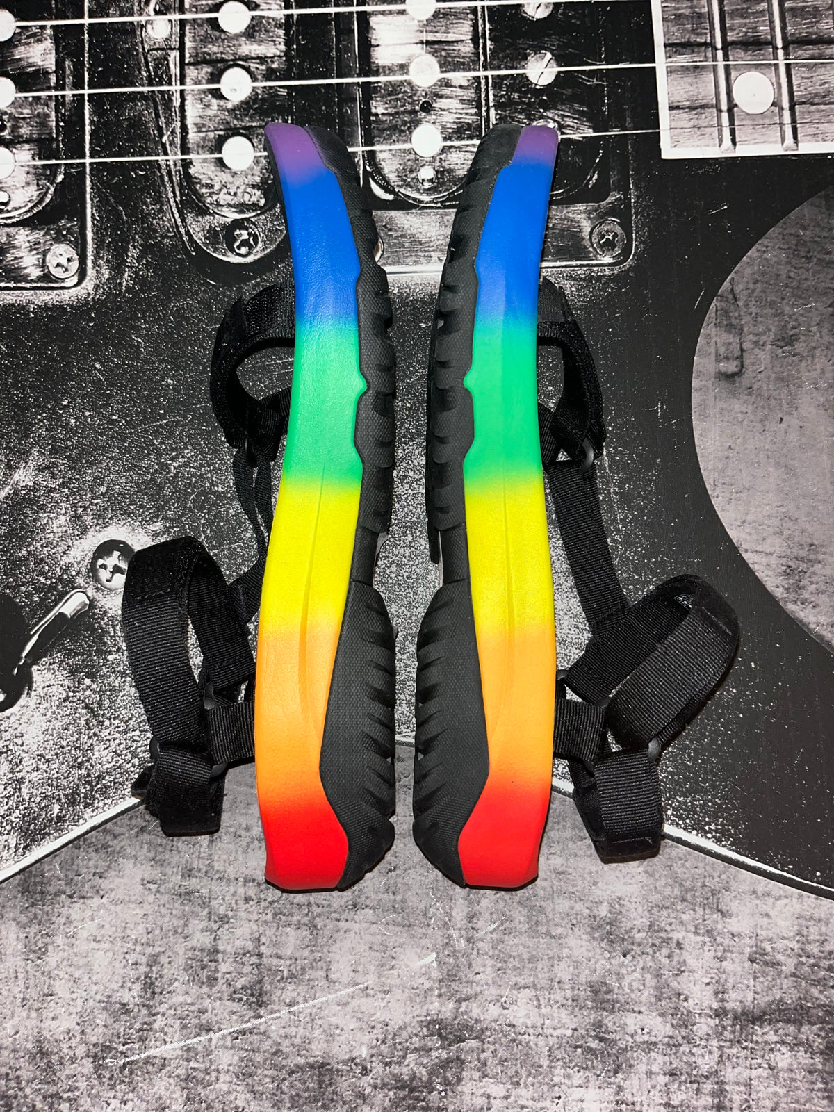 NIB Teva Hurricane XLT2 Ampsole Brite Platform Sandals • Black / Rainbow • Size: Men's 14 / Women's 16