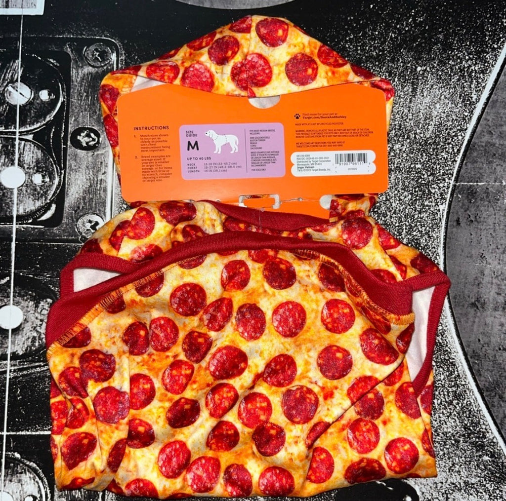 NWT Boots & Barkley Pepperoni Pizza Dog Hoodie • Pet Sweatshirt • Size: Medium