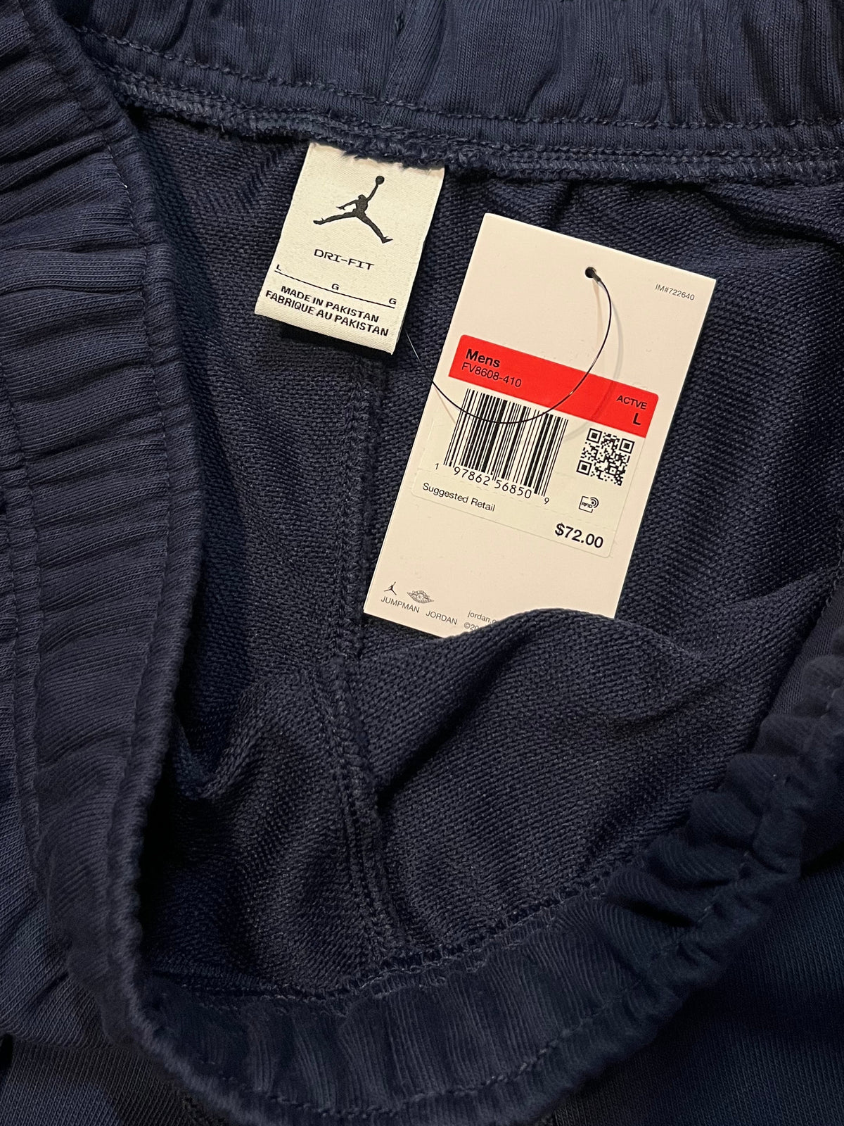 NWT Jordan Sport Crossover Dri-FIT Fleece Pants • Midnight Navy / White • Size: Large