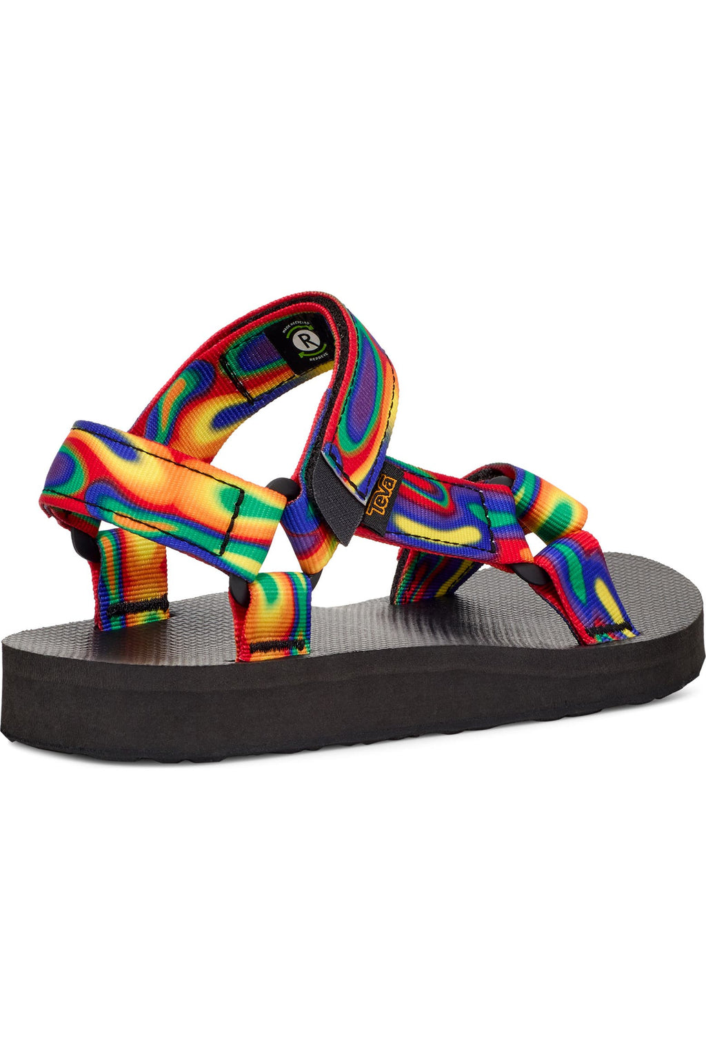 NIB Teva Original Universal Rainbow Strap Sandals • Galactic Multi Black / Rainbow • Size: Men's 14 / Women's 16