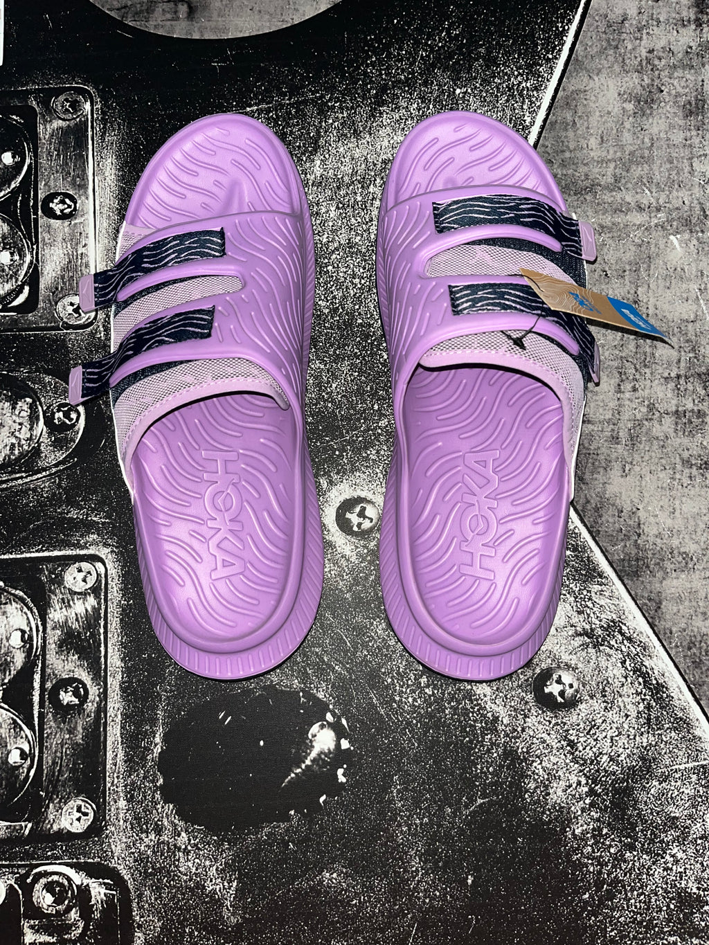 NWT HOKA Ora Luxe Recovery Slide Sandals • Violet Bloom / Outerspace Purple Navy • Size: Men's 11 / Women's 13
