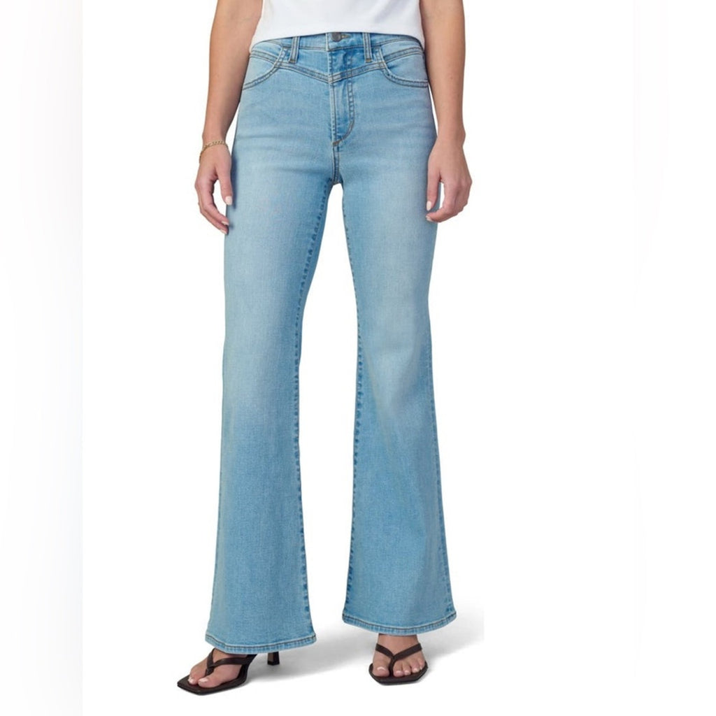 Joe's Jeans V-Yoke High Waist Petite Flare Jeans • Morocco Light Blue Wash • Size 29 • NWT