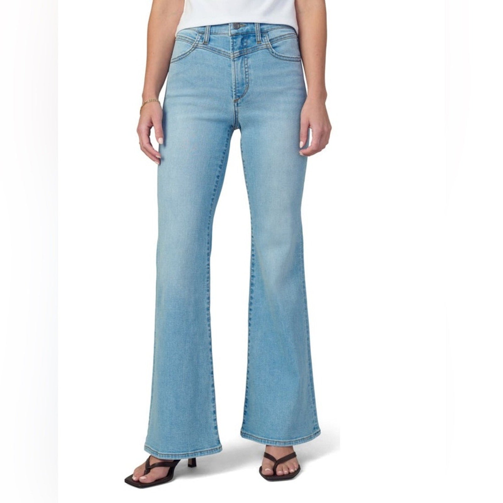 Joe's Jeans V-Yoke High Waist Petite Flare Jeans • Morocco Light Blue Wash • Size 29 • NWT