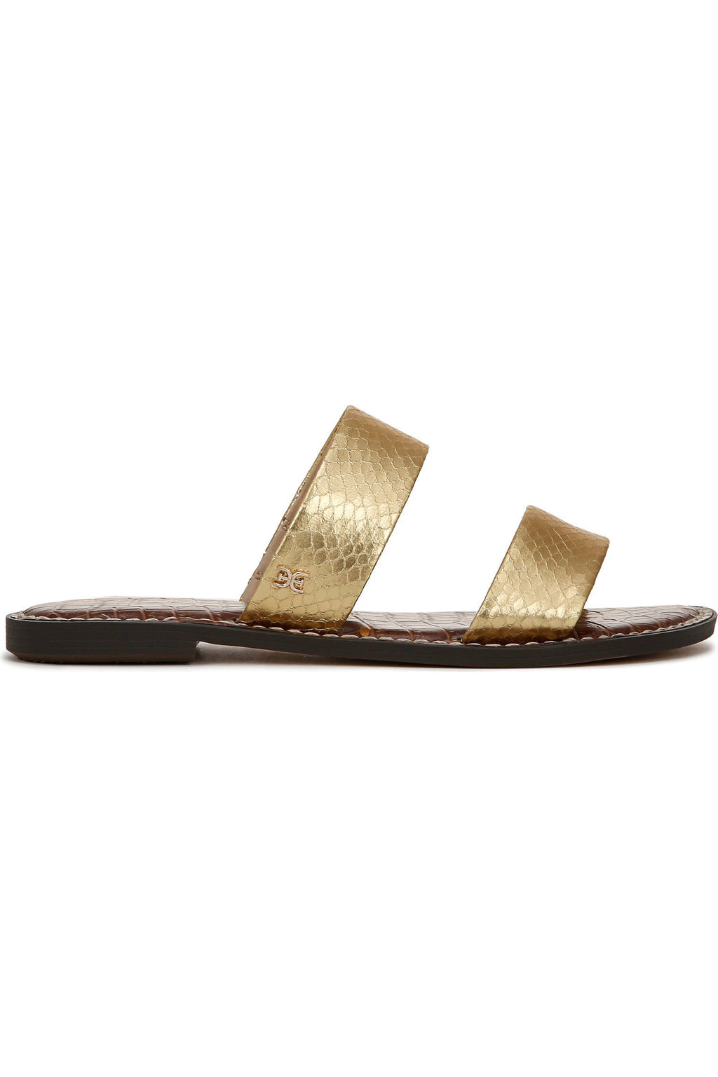 New Sam Edelman Gala Leather Slide Sandals • Gold • Size: Women's 8