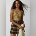 NWT Out From Under Hera Faux Leather Lace-Up Bustier Top • Size Large