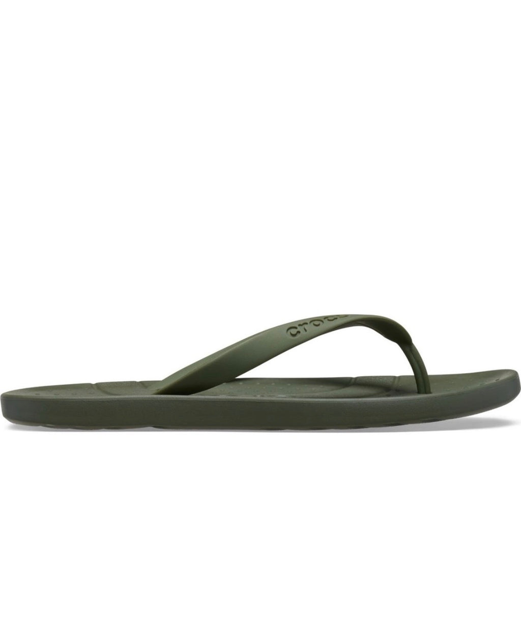 NWT Crocs Flip Flop Sandals • Army Green • Size: Women's 7 / Men's 5