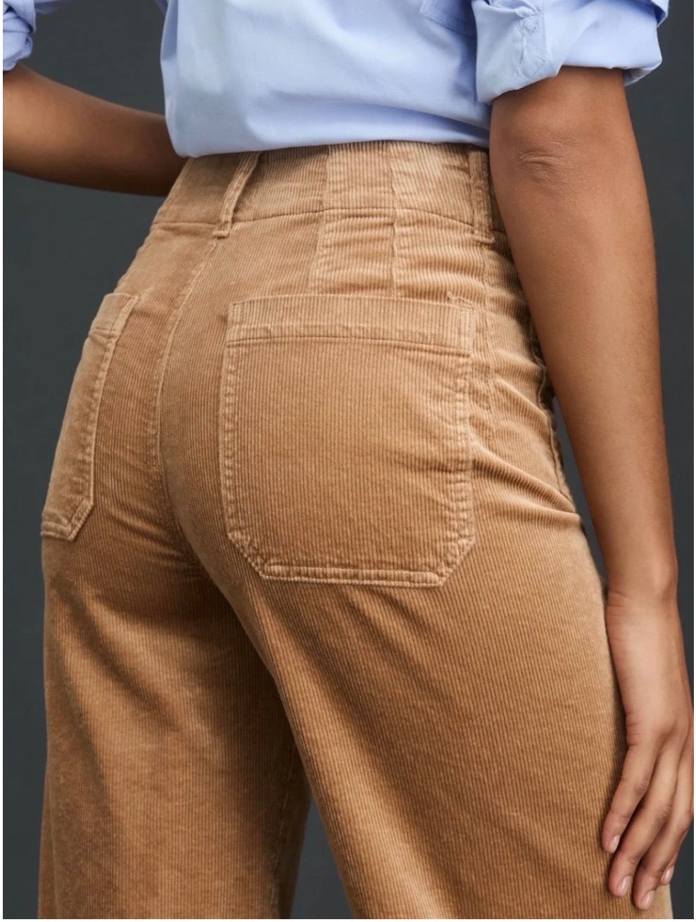 NWT Maeve Colette Corduroy High-Rise Wide-Leg Pants • Camel • Size 34