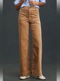 NWT Maeve Colette Corduroy High-Rise Wide-Leg Pants • Camel • Size 34