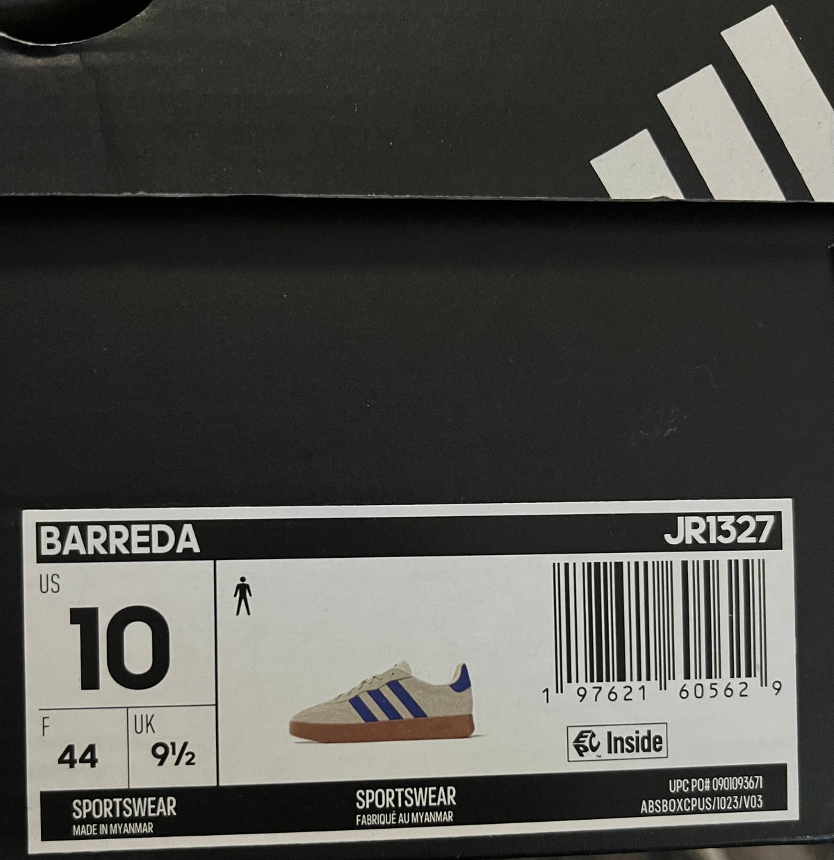 NIB Adidas Barreda Court Sneakers • Wonder Beige / Lucid Blue / Gum • Size: Men's 10 / Women's 11