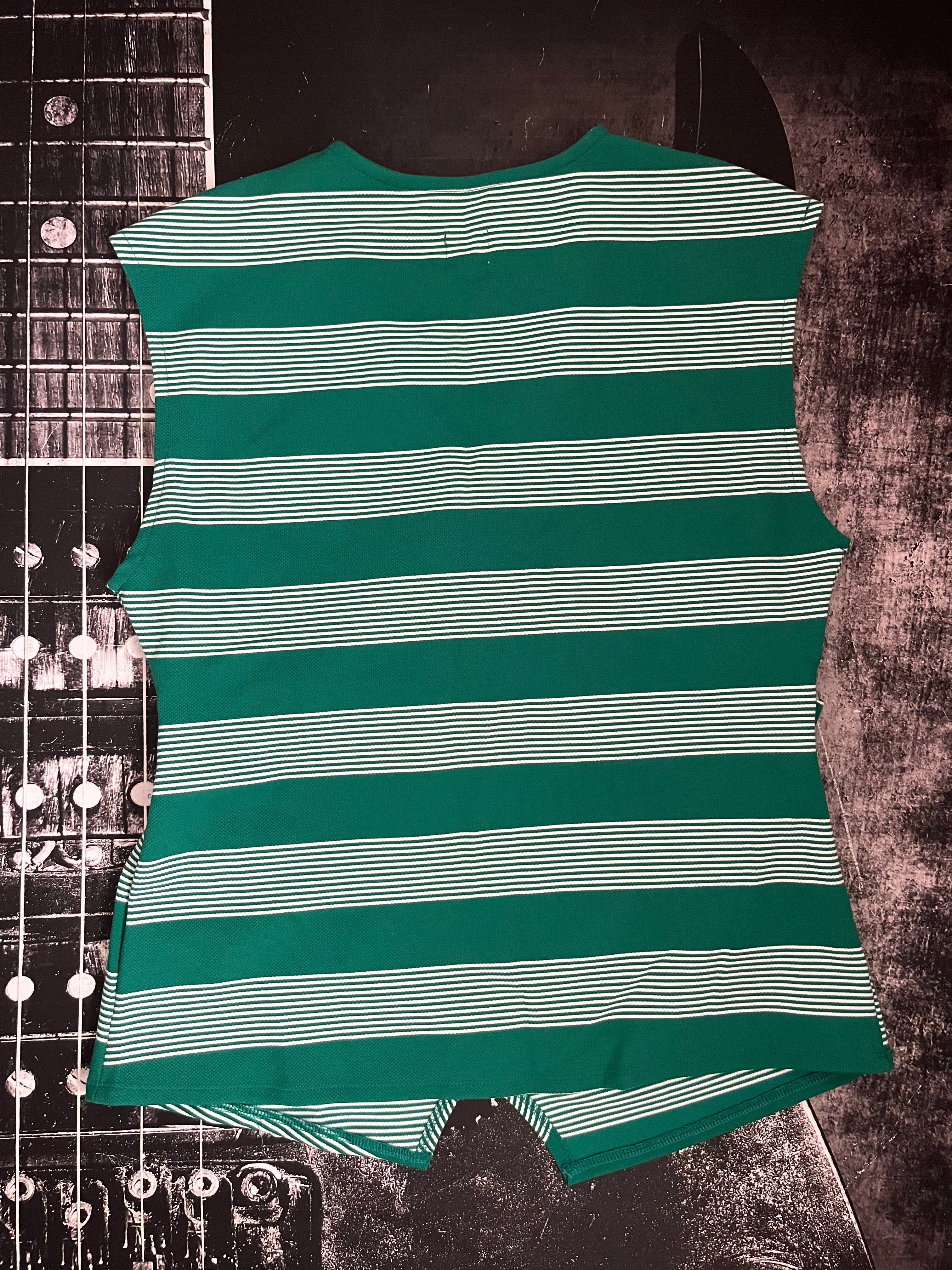 NWT Maeve Sleeveless V-Neck Wrap Top • Green / White Stripe • Size: XL