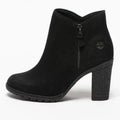 Timberland Tillston Ortholite Black Zip-Up Heeled Ankle Boots, Women's US 8.5