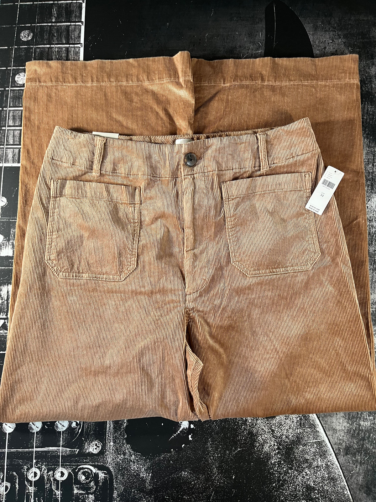 NWT Maeve Colette Corduroy High-Rise Wide-Leg Pants • Camel • Size 34