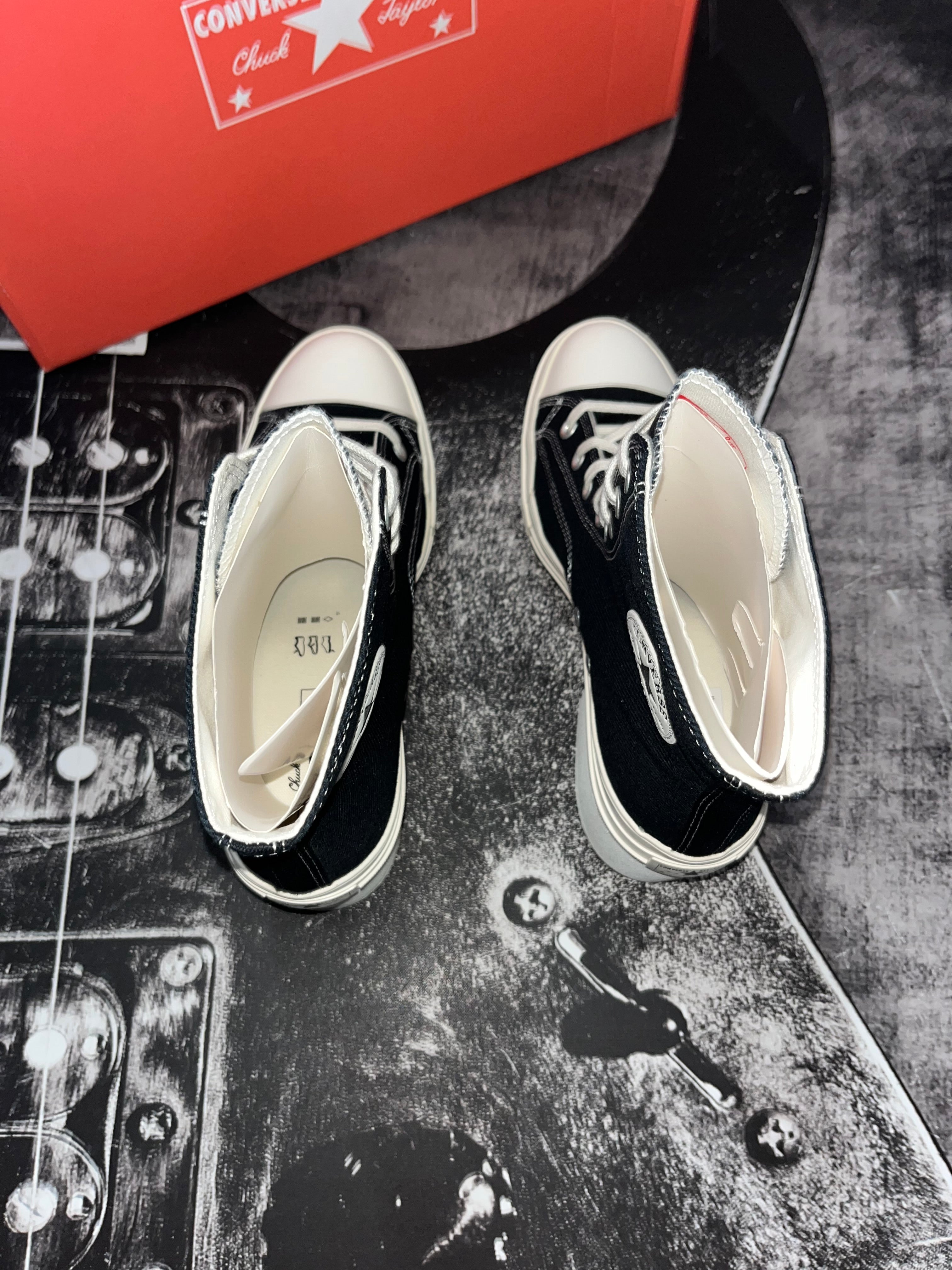 Converse Chuck 70 De Luxe Heel High — Black Egret | Size 12 (fits Men's 10)