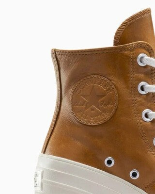 NIB Converse Chuck 70 De Luxe Heel High Top Platform Sneakers • Cognac / Egret / Warm Tan • Size: Women's 7.5 / Men's 5.5
