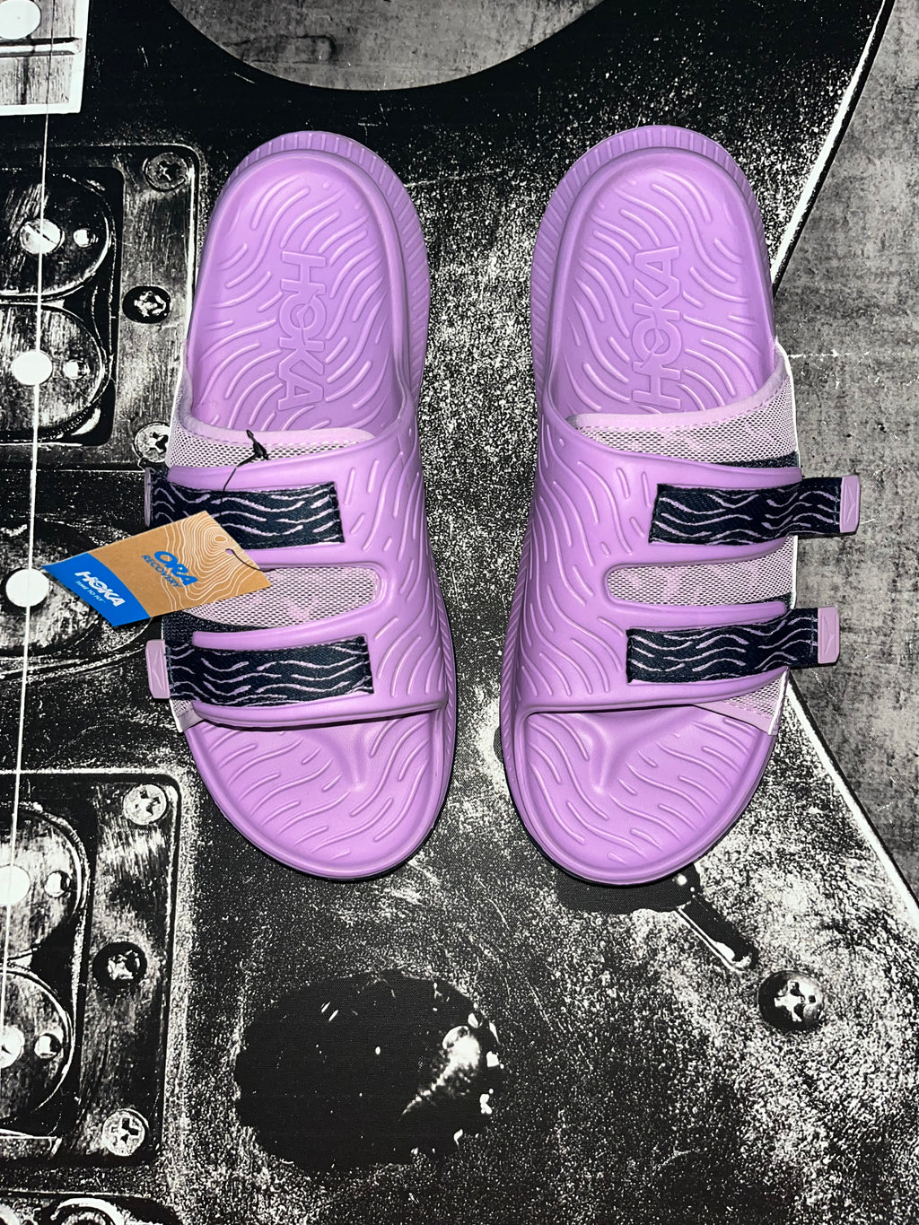 NWT HOKA Ora Luxe Recovery Slide Sandals • Violet Bloom / Outerspace Purple Navy • Size: Men's 11 / Women's 13
