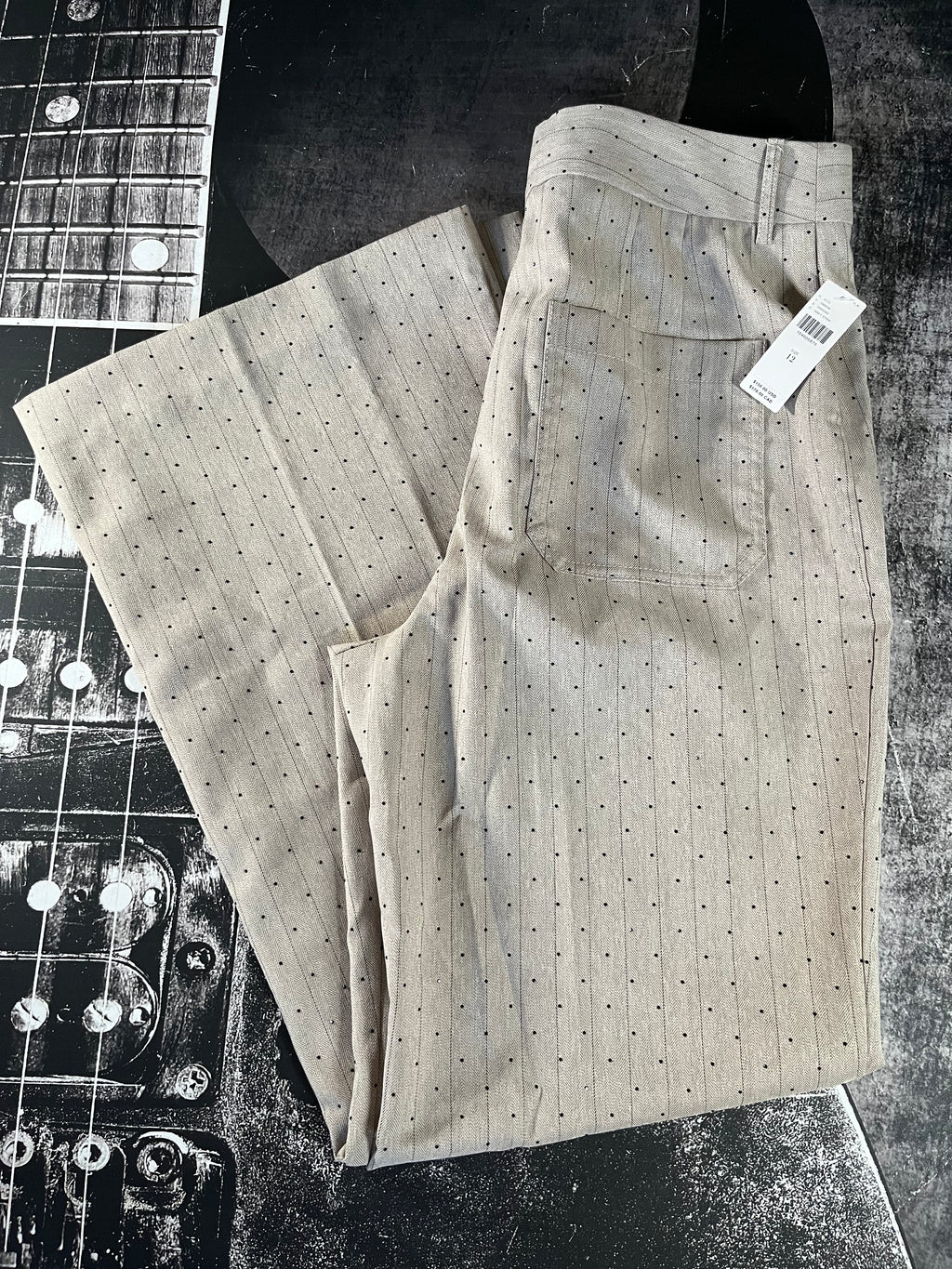NWT Maeve Jude Sparkle Pinstripe Trousers • Grey Stripe • Size: US 12 / UK 16