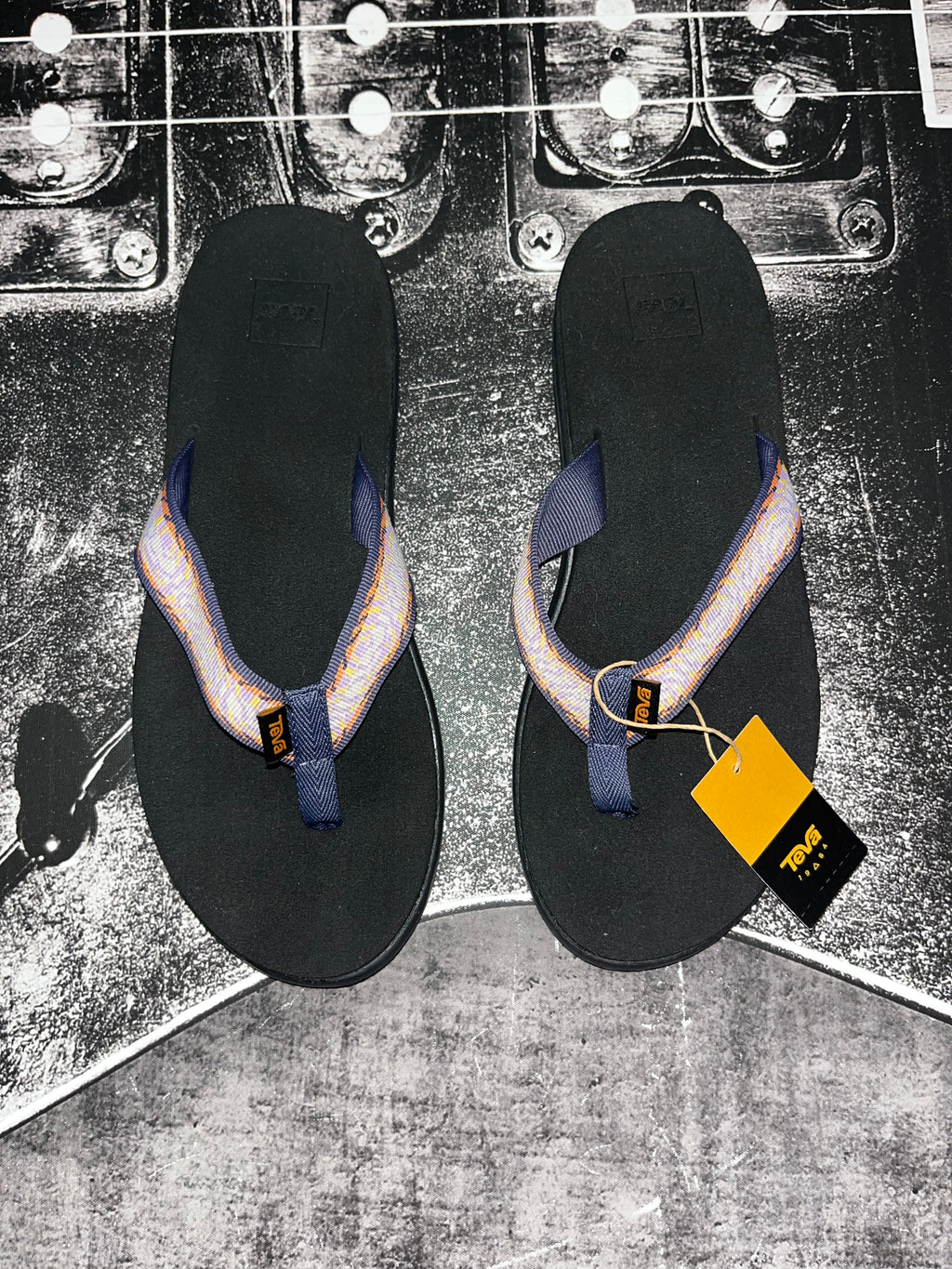 NIB Teva Voya Flip Flops • Topo Lupine Purple Print • Size: Women's 11