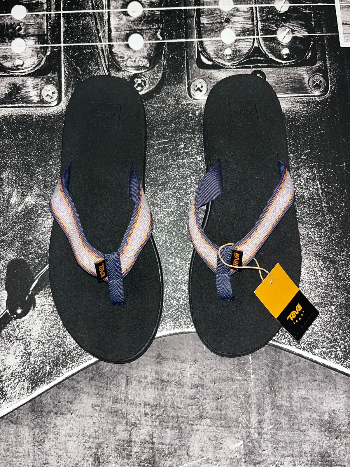 NIB Teva Voya Flip Flops • Topo Lupine Purple Print • Size: Women's 11