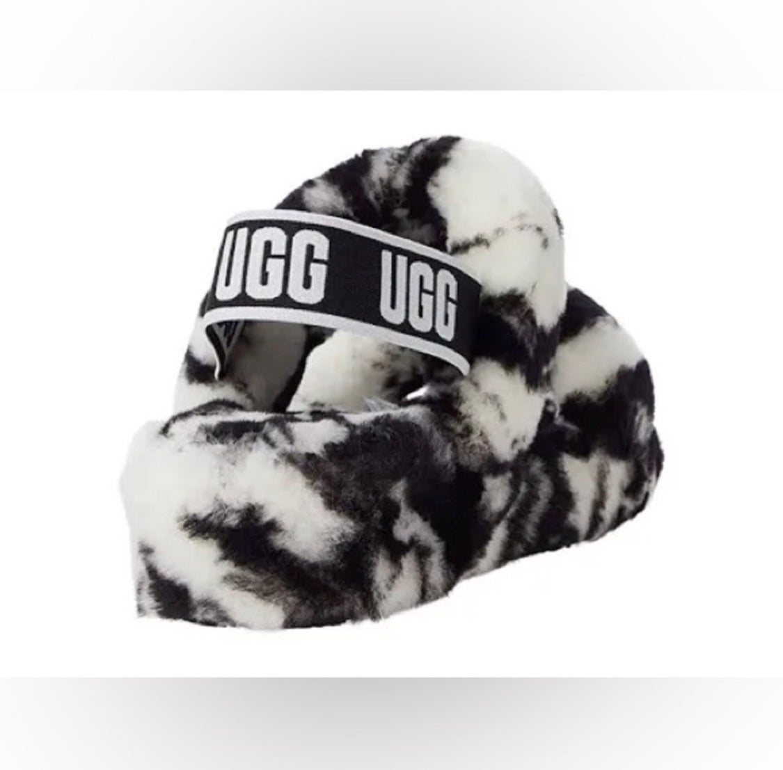 UGG Oh Yeah Slide Sandal | Black & White Marble | Women's Size 7 | NIB