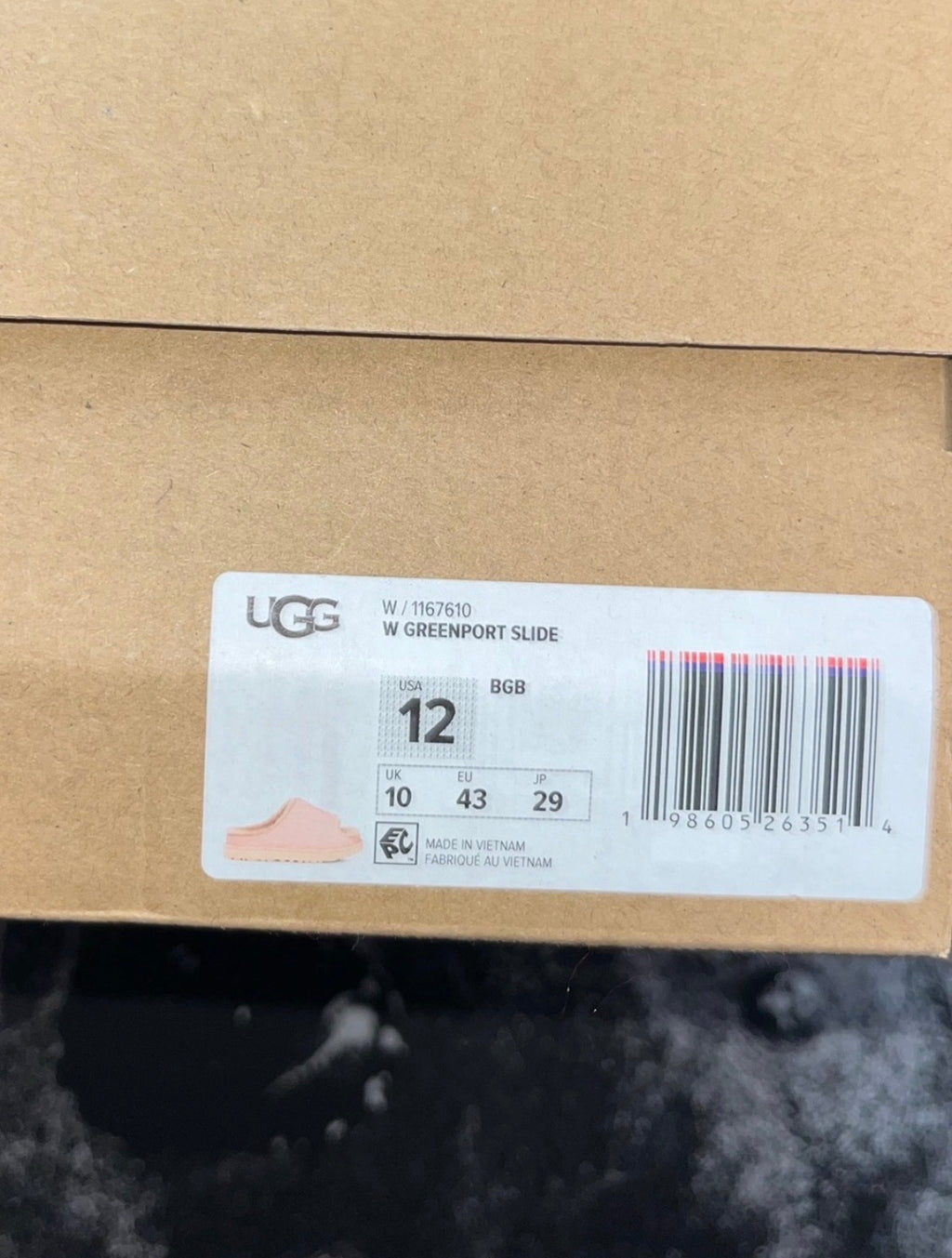 UGG Greenport Slide Sandal | Beige Blush Pink | Women's Size 12 | NIB