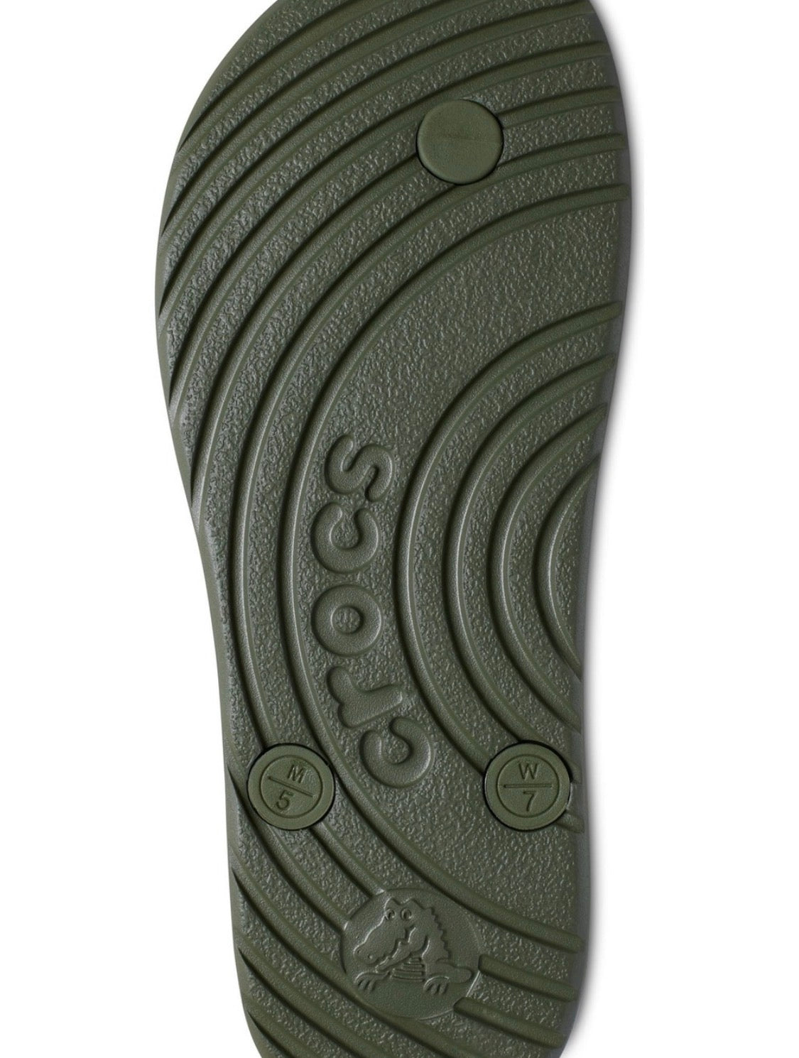 NWT Crocs Flip Flop Sandals • Army Green • Size: Women's 7 / Men's 5