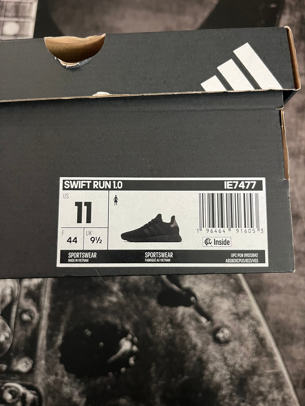 Adidas Swift Run 1.0 Black Sneakers, Women's Size 11, New in Box