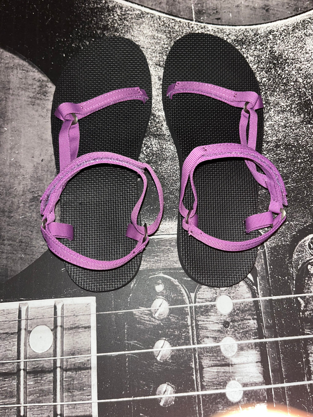 NIB Teva Original Universal Slim Strappy Sandals • Purple / Black • Size: Women's 10