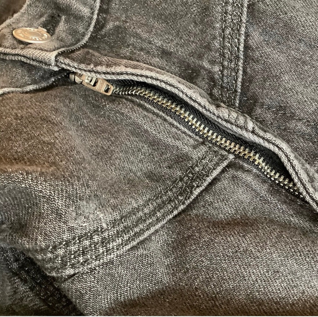 NWT Free People Frayed-Hem Denim Mini Skirt • Faded Black Wash • Size: 30