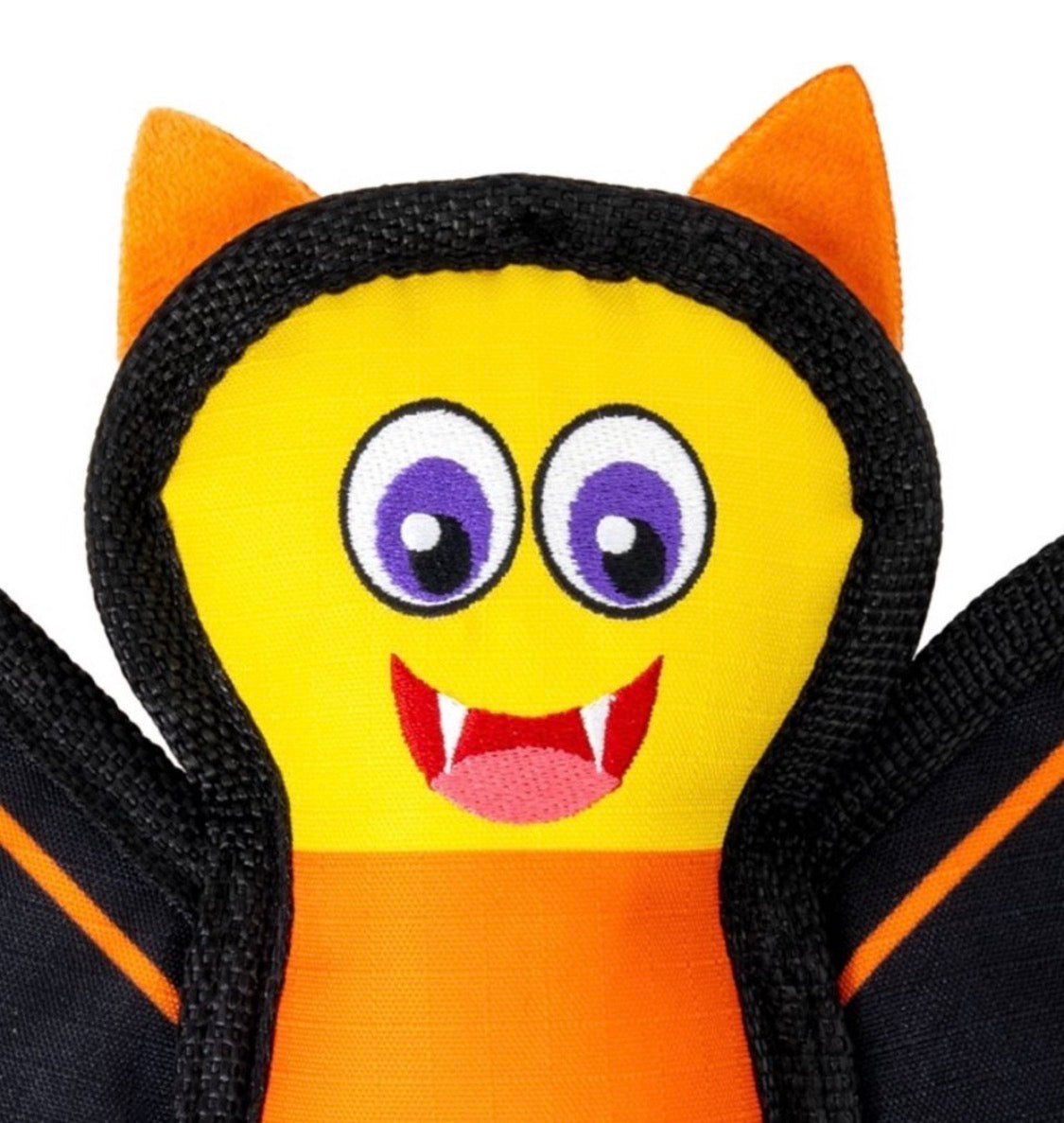 NWT KONG Halloween Ballistic Bat Dog Toy • Squeaker & Rattle • Black / Candy Corn