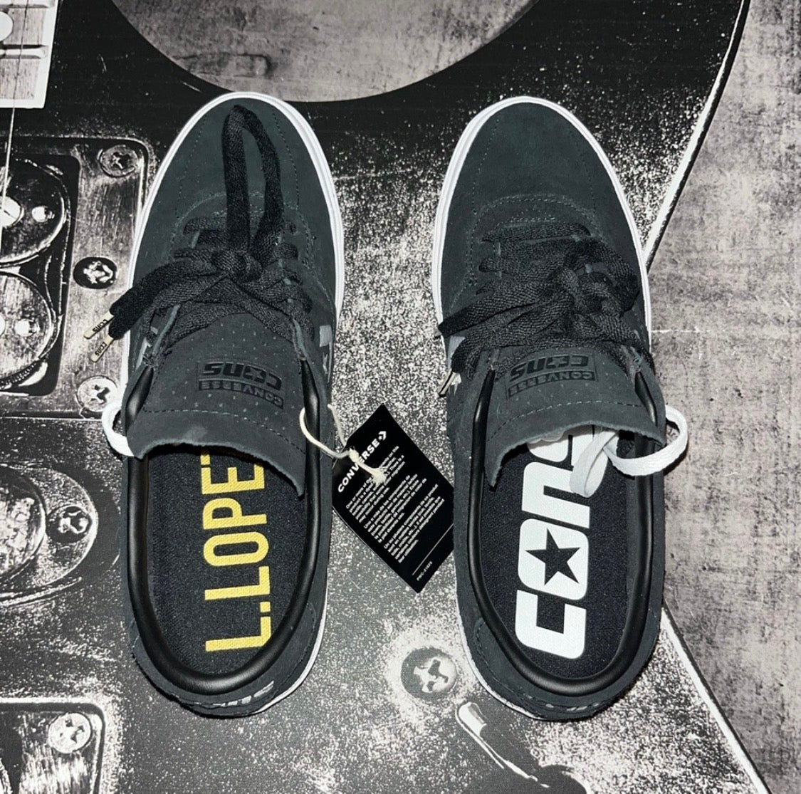 NWT Converse Louie Lopez Pro Low Suede Skate Sneakers • Black / White • Size: Men's 11 / Women's 12.5