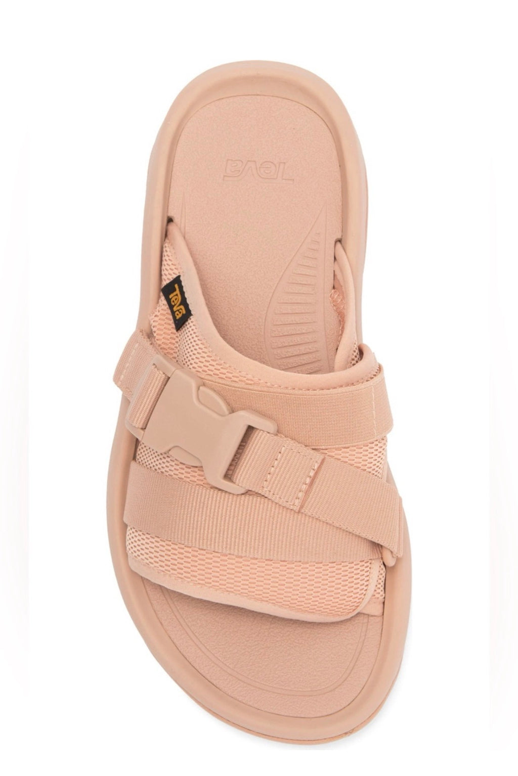 Cushioned footbed of Maple Sugar Teva Hurricane Verge slide
