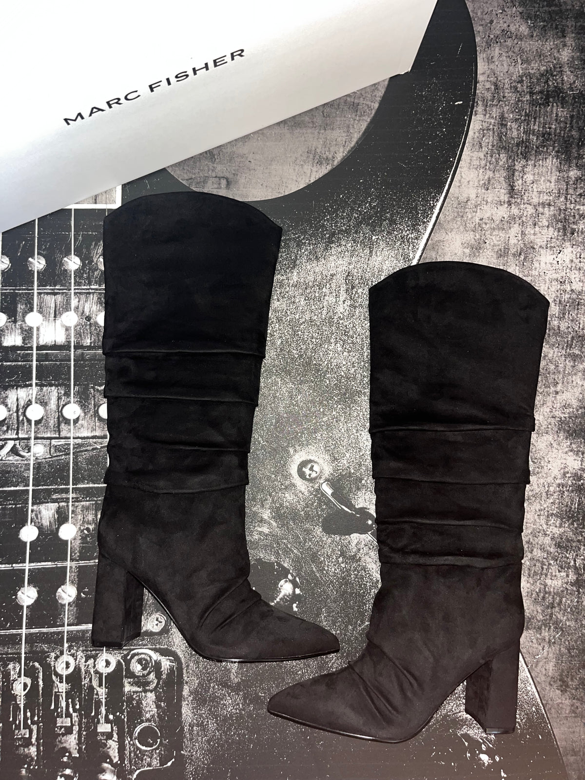 Marc Fisher Fadora Knee High Block Heel Boot — Black | Women's Size 8.5