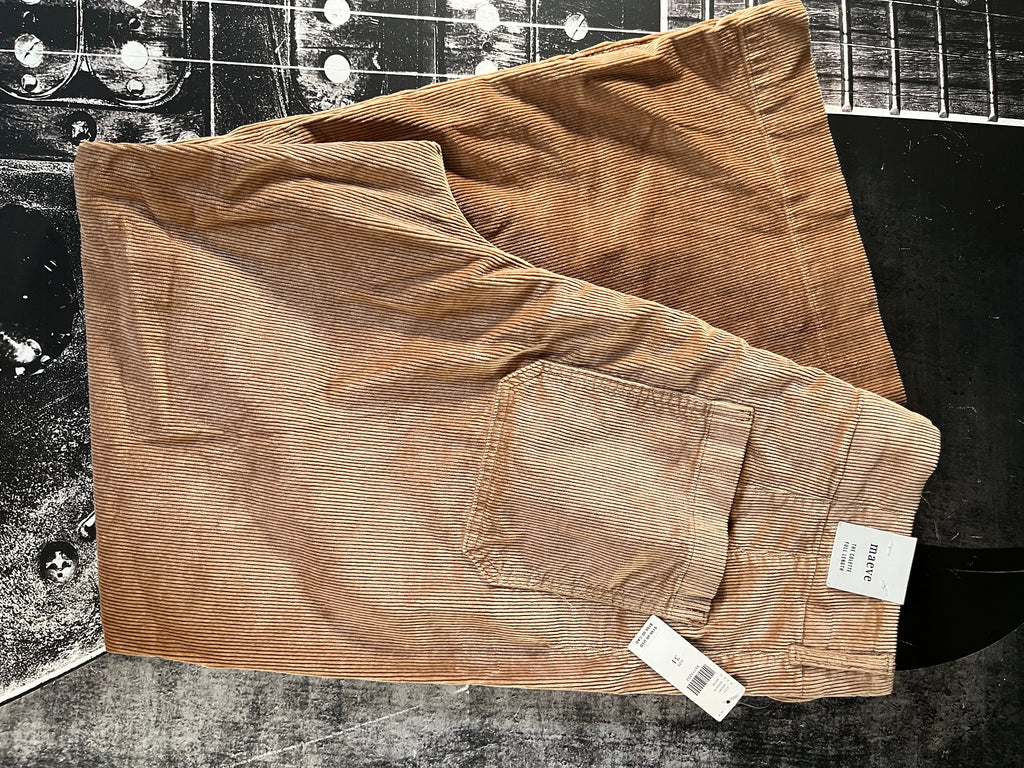 NWT Maeve Colette Corduroy High-Rise Wide-Leg Pants • Camel • Size 34