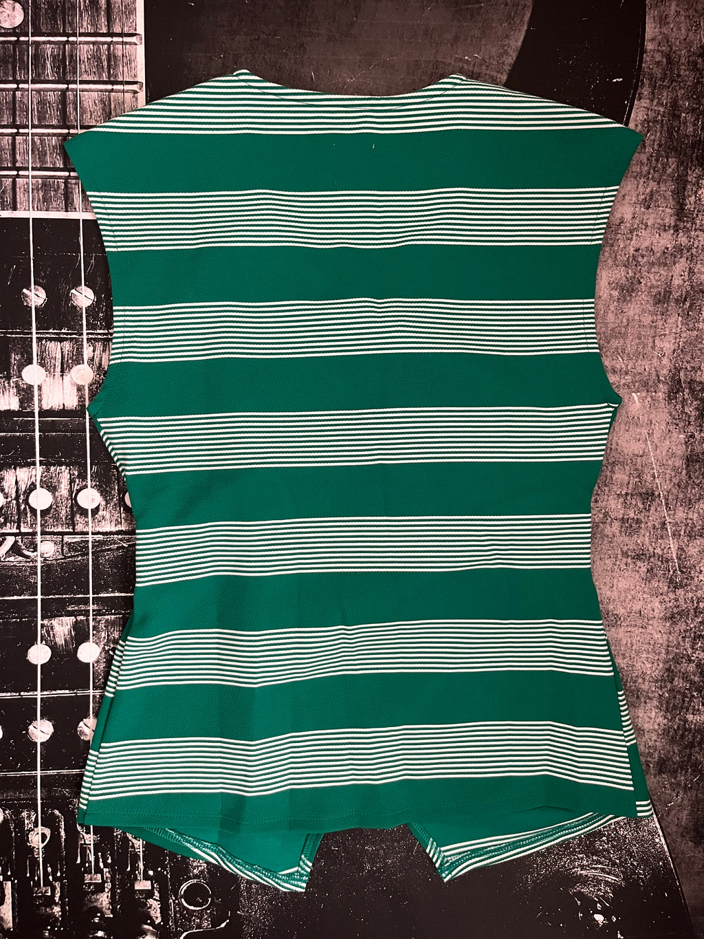 NWT Maeve Sleeveless V-Neck Wrap Top • Green / White Stripe • Size: Medium