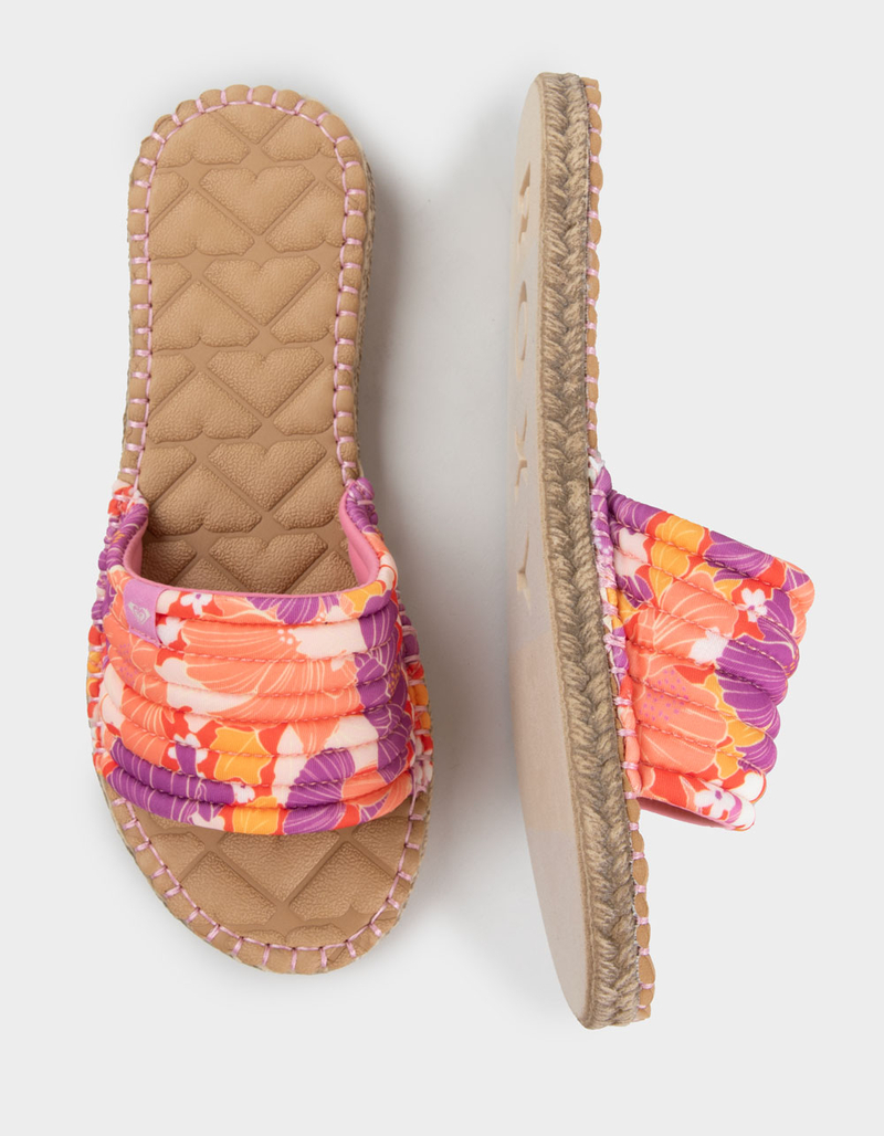Roxy Shoresoft Slide Sandals • Floral Print • Size 8 • NWT